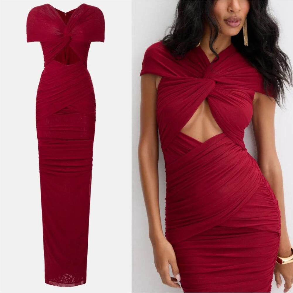 Ronny Kobo Nasha Ruched Maxi Dress